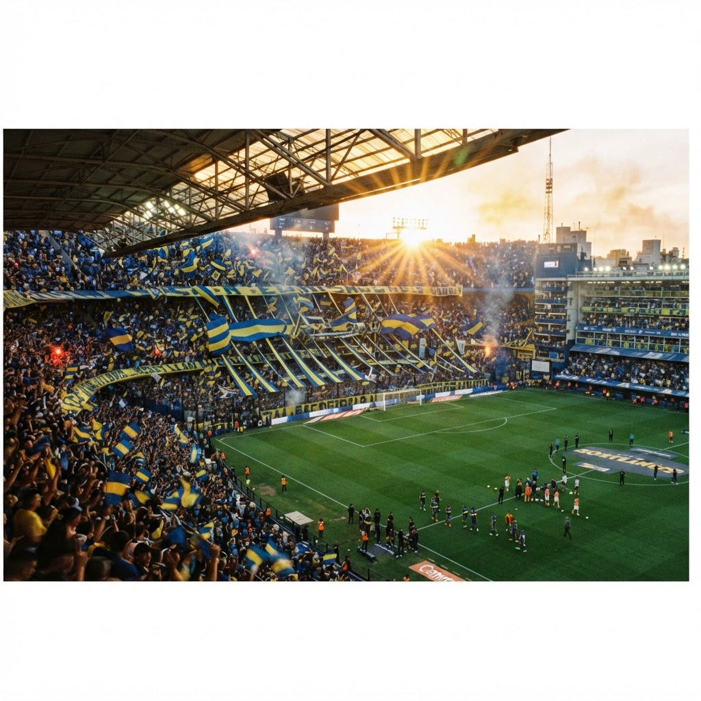 Estadio de futbol argentino lleno de hinchas